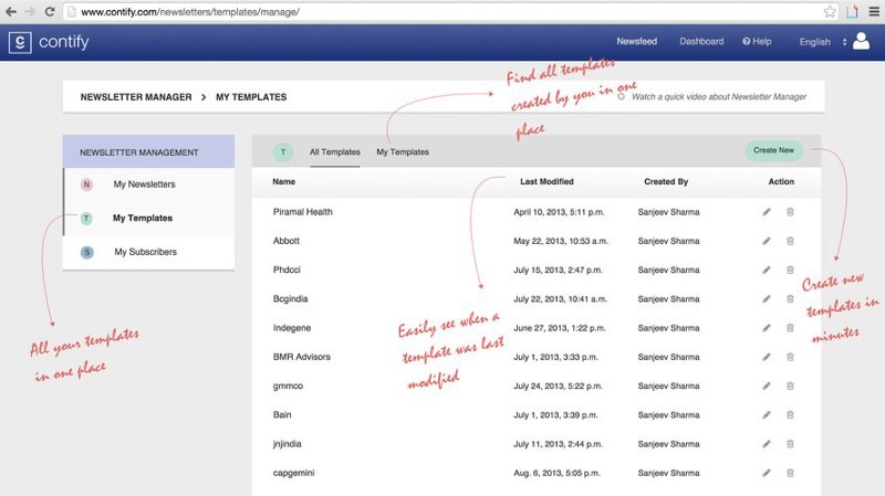Manage All Your Templates From One Page Manage All Your Templates From One Page