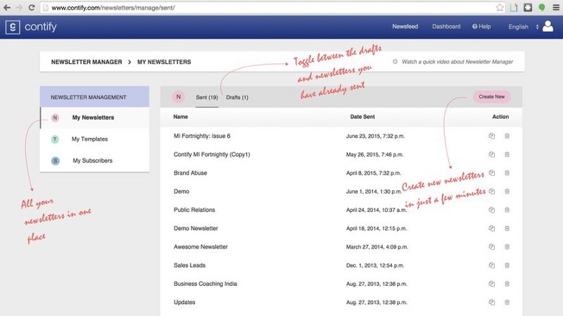 Manage All Your Newsletters From One Page Manage All Your Newsletters From One Page