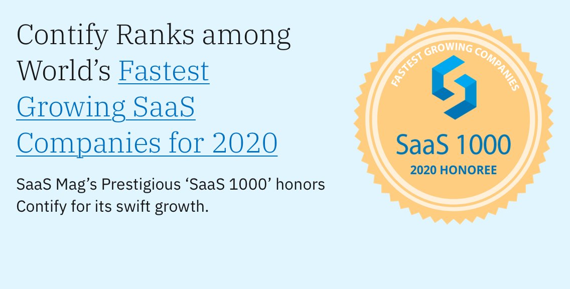 Saas Magazine S Prestigious Saas 1000 Honors Contify For Its Fast Growth Saas Magazine S Prestigious Saas 1000 Honors Contify For Its Fast Growth