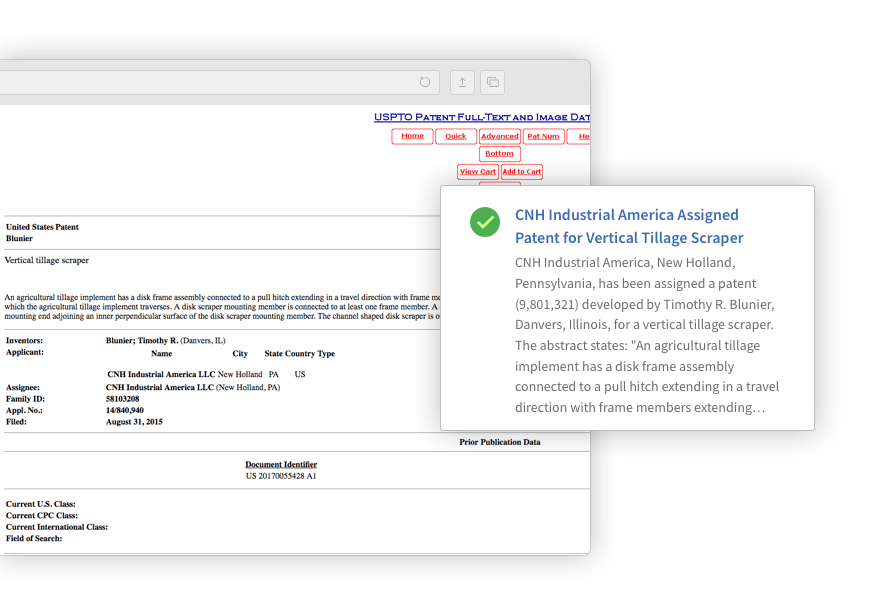 Custom processing of patent filings