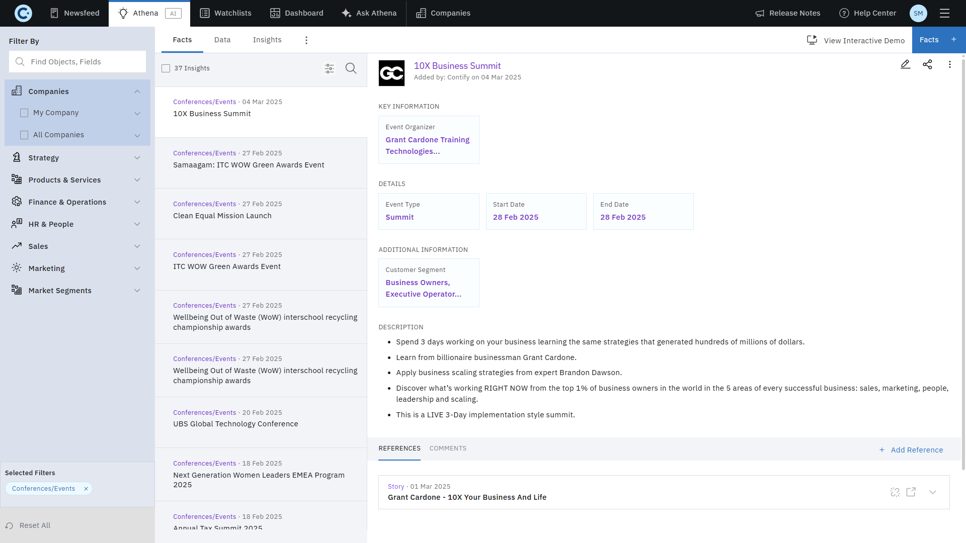 New Fact Objects: Conferences/Events, Conferences/Events Participation 