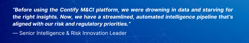 Quote of a Senior Intelligence & Risk Innovation Leader about Contify