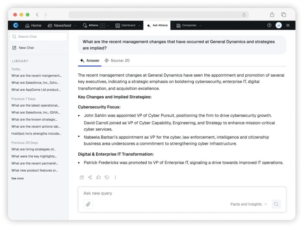 Ask Athena - Conversational AI Interface