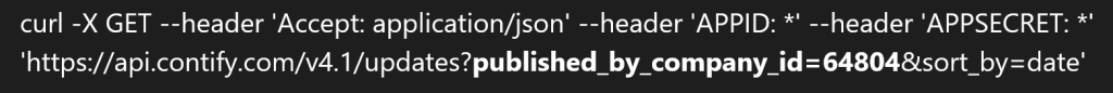 Published by Company ID in Contify Business news API