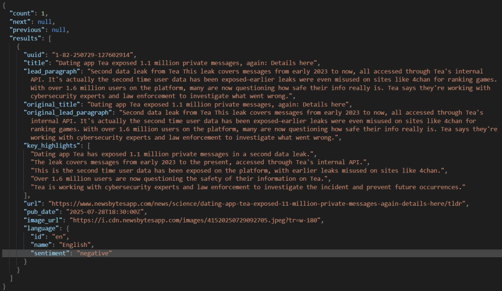 sentiment analysis in business news api contify